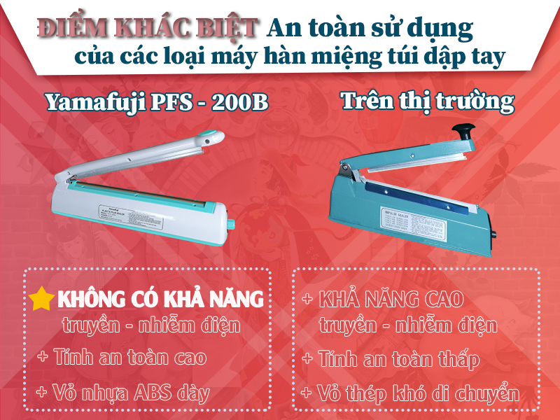 Sự khác biệt về an toàn của máy hàn miệng túi Yamafuji PFS-200B 