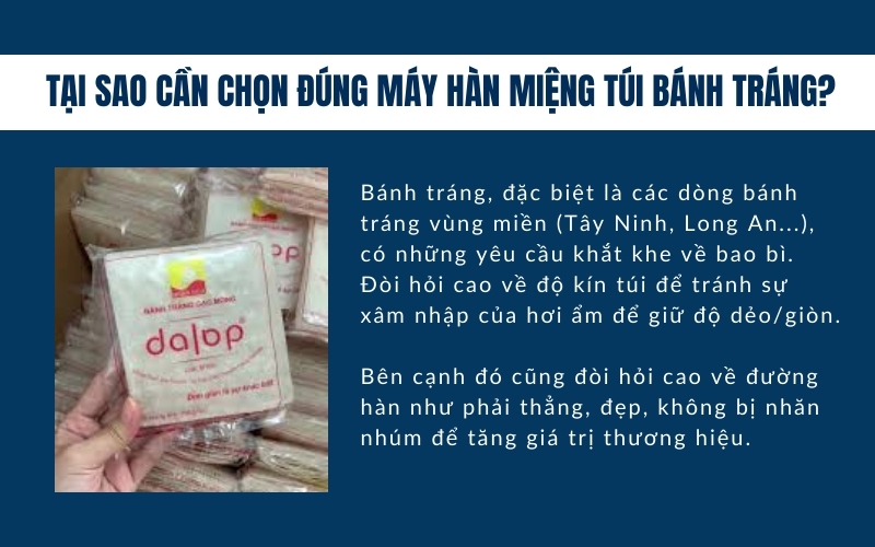 Tại sao cần chọn đúng máy hàn miệng túi bánh tráng?