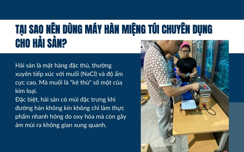 Tại sao nên dùng máy hàn miệng túi chuyên dụng cho hải sản?