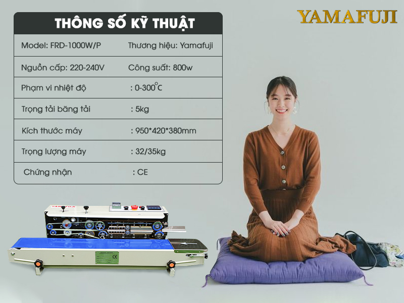 Thông số kỹ thuật của máy hàn miệng túi FRD-1000Wp