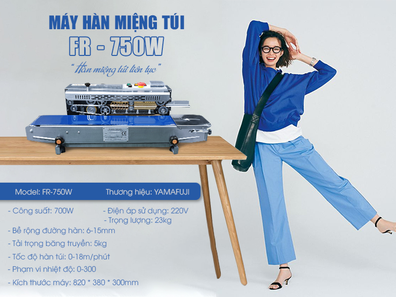 Thông số kỹ thuật máy hàn túi liên tục FR-750W