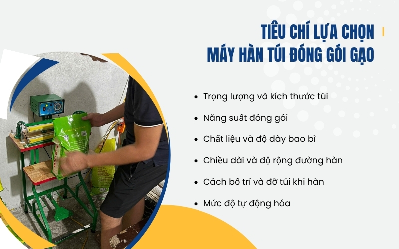 Tiêu chí lựa chọn máy hàn túi đóng gói gạo