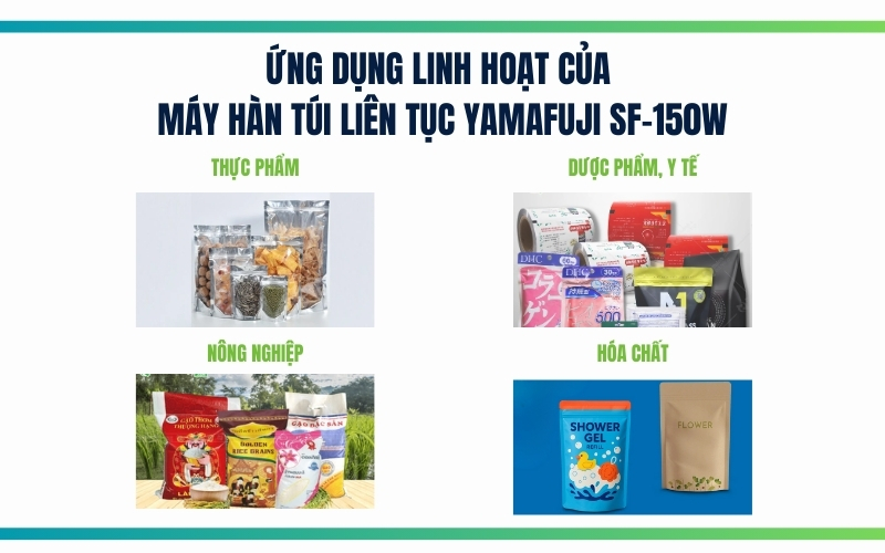 Ứng dụng linh hoạt của Máy hàn túi liên tục Yamafuji SF-150W