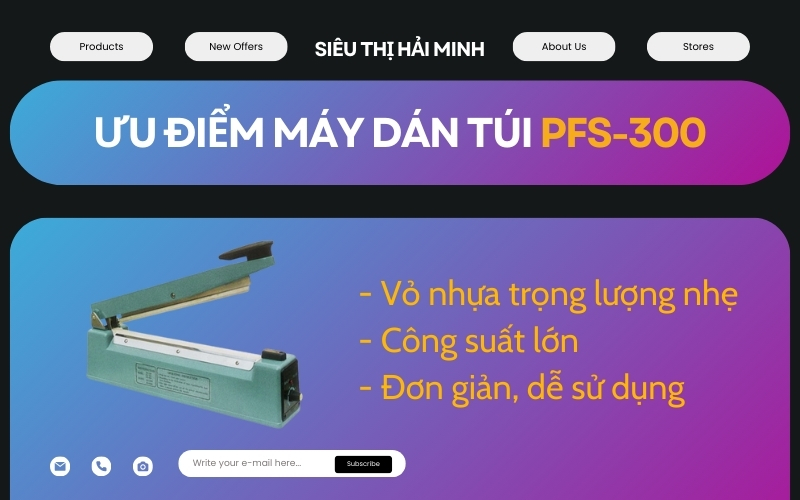 Ưu điểm vượt trội của máy dán miệng túi nilong PFS-300