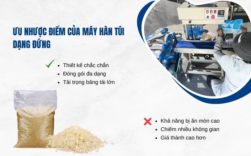 Ưu nhược điểm máy hàn túi dạng đứng