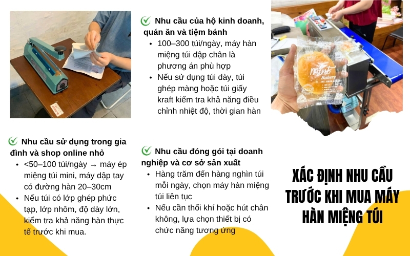 Xác định nhu cầu trước khi mua máy hàn miệng túi