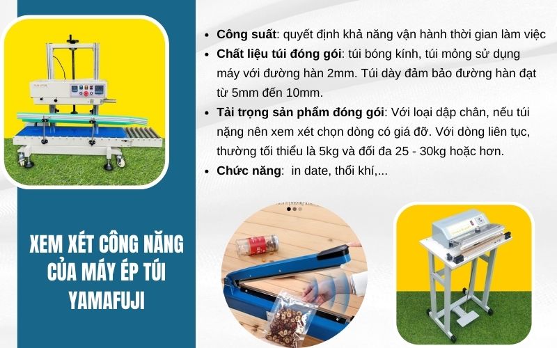 Xem xét công năng của máy ép túi Yamafuji
