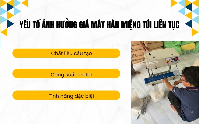 Yếu tố ảnh hưởng giá máy hàn miệng túi liên tục