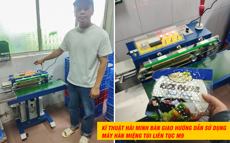 bàn giao Máy hàn miệng túi liên tục M9 Chỉnh tốc độ Vừa hút vừa thổi