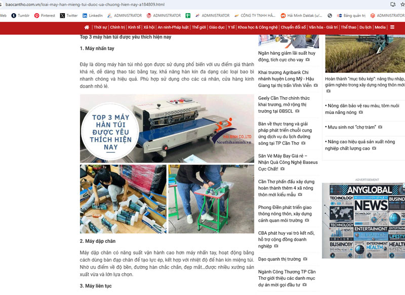 Các loại máy hàn miệng túi được ưa chuộng