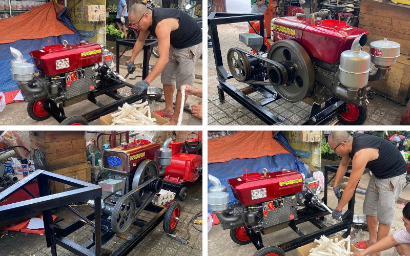 Kỹ thuật bàn giao Máy nổ bỏng Diesel 15HP HM07 cho khách