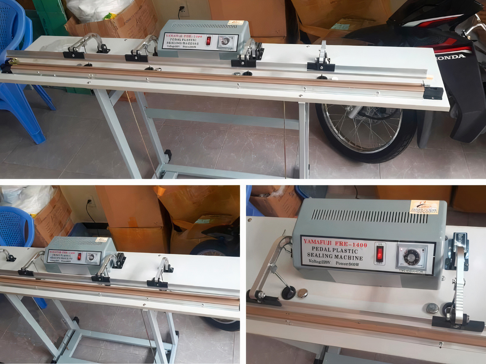 máy hàn miệng túi dập chân Yamafuji FRE-1400