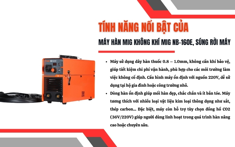 Tính năng nổi bật của Máy hàn MIG NB-160E