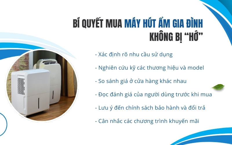 Bí quyết mua máy hút ẩm gia đình không bị “hớ”