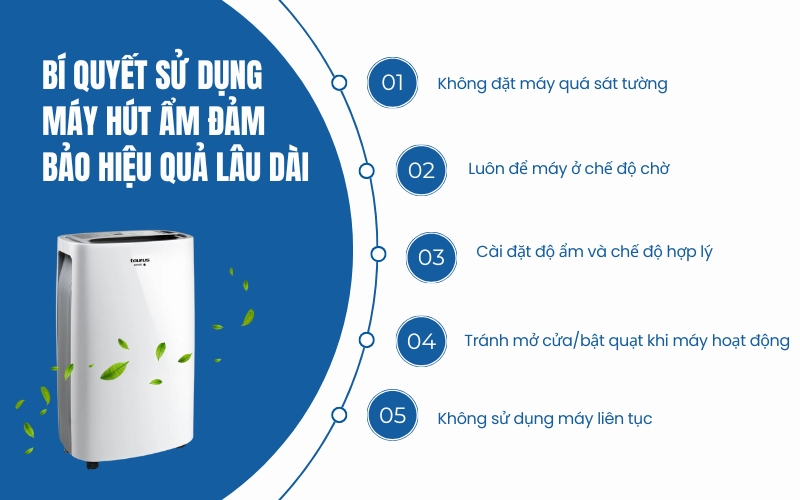 Bí quyết sử dụng máy hút ẩm đảm bảo hiệu quả lâu dài
