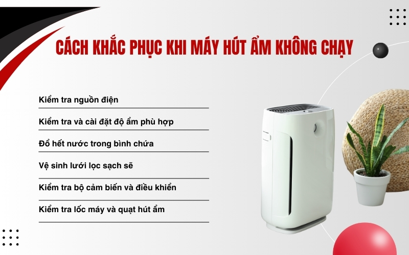 Cách khắc phục khi máy hút ẩm không chạy