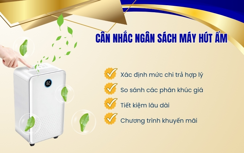 Cân nhắc ngân sách máy hút ẩm