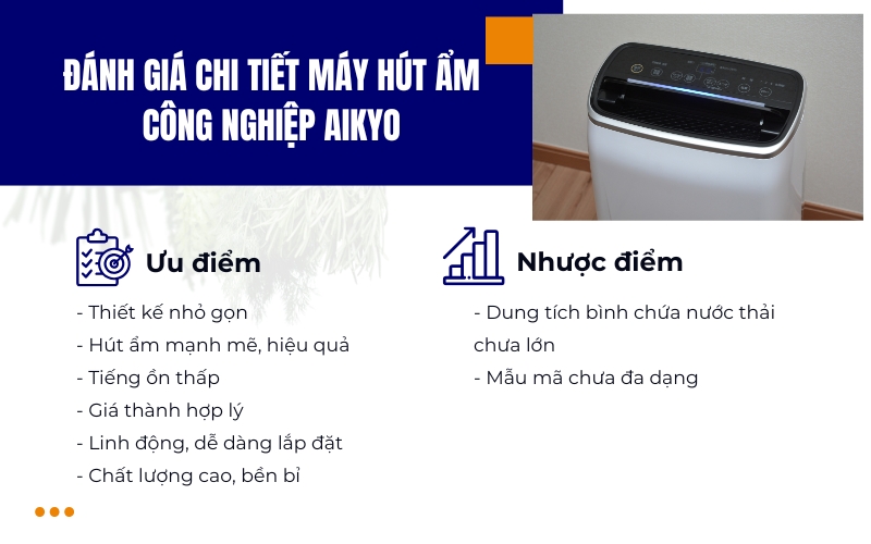 Đánh giá chi tiết máy hút ẩm công nghiệp Aikyo