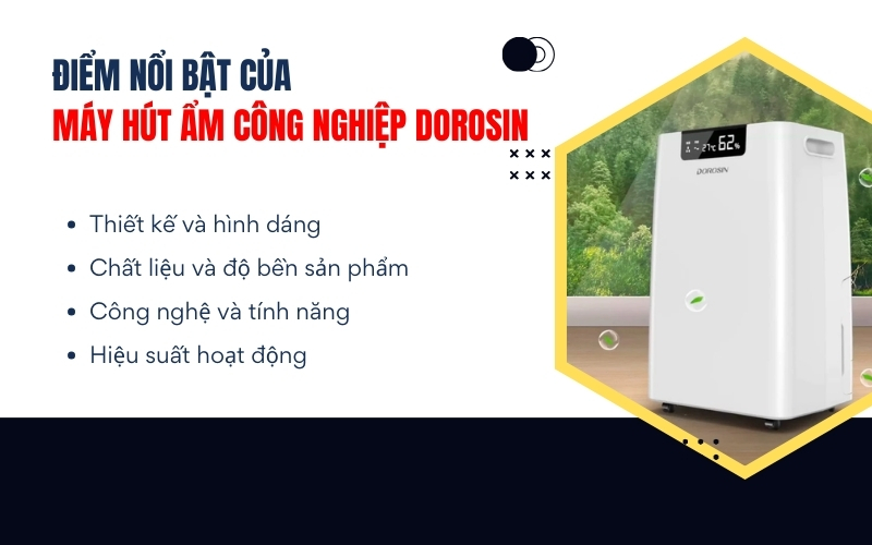 Review chi tiết máy hút ẩm công nghiệp Dorosin