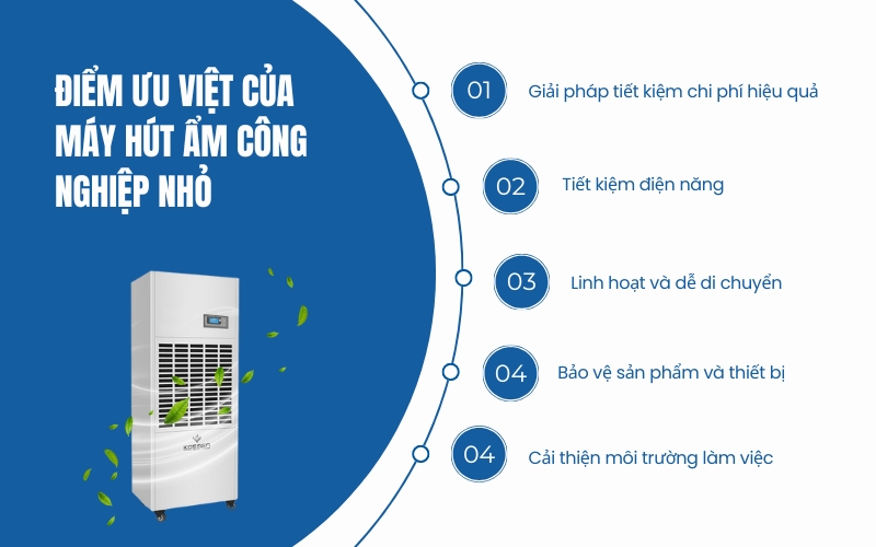 Điểm ưu việt của máy hút ẩm công nghiệp nhỏ