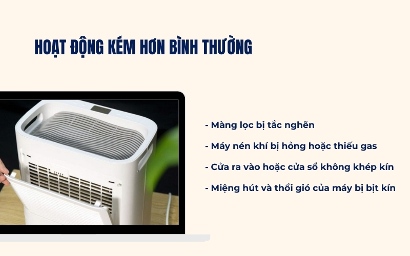 Hoạt động kém hơn bình thường