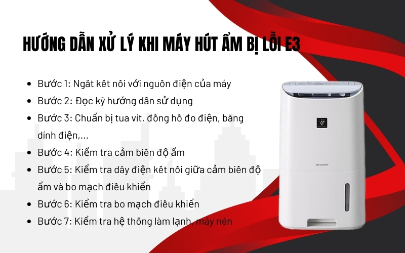 Hướng dẫn xử lý khi máy hút ẩm bị lỗi E3