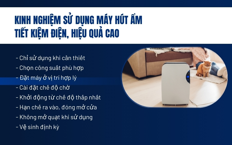 Kinh nghiệm sử dụng máy hút ẩm tiết kiệm điện, hiệu quả cao