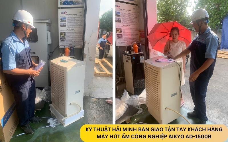 Kỹ thuật Hải Minh bàn giao Máy hút ẩm công nghiệp Aikyo AD-1500B