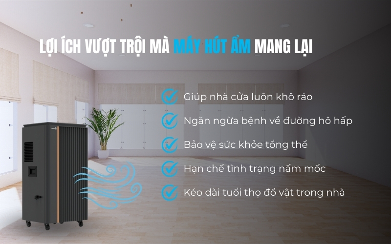 Lợi ích vượt trội mà máy hút ẩm mang lại