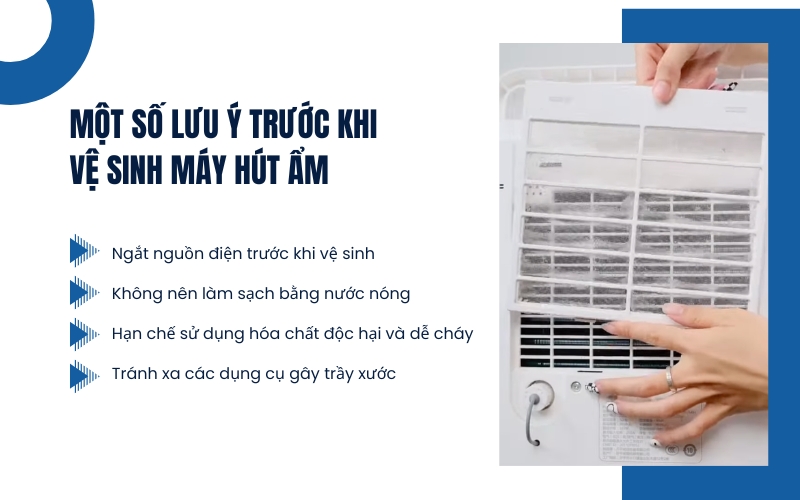 Một số lưu ý trước khi vệ sinh máy hút ẩm