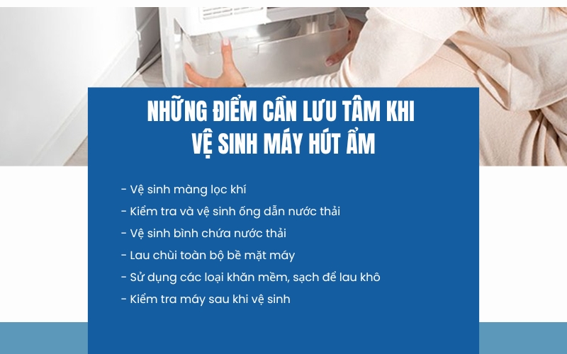 Những điểm cần lưu tâm khi vệ sinh máy hút ẩm