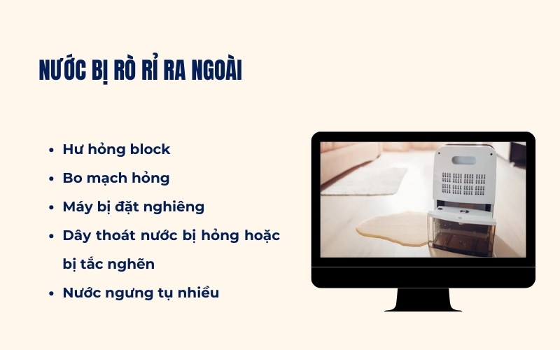 Nước bị rò rỉ ra ngoài