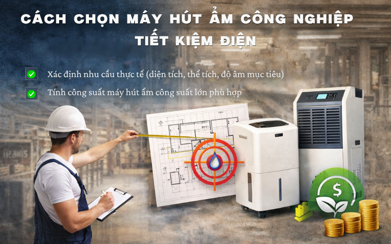 Cách chọn máy hút ẩm công nghiệp tiết kiệm điện 
