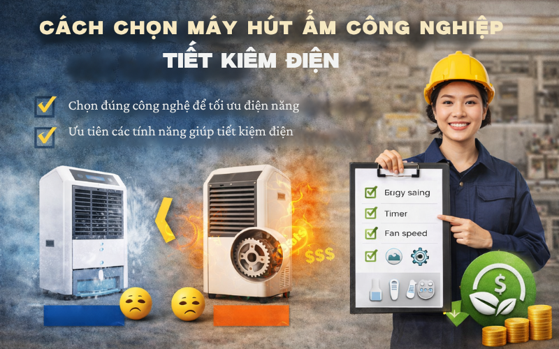 Cách chọn máy hút ẩm công nghiệp tiết kiệm điện 