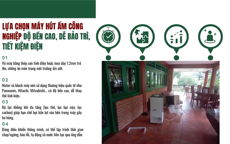 Lựa chọn máy hút ẩm công nghiệp phù hợp để dễ bảo trì, tiết kiệm điện