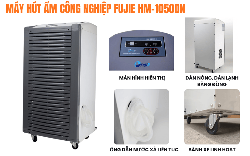 Tính năng nổi bật máy hút ẩm công nghiệp Fujie HM-1050DN