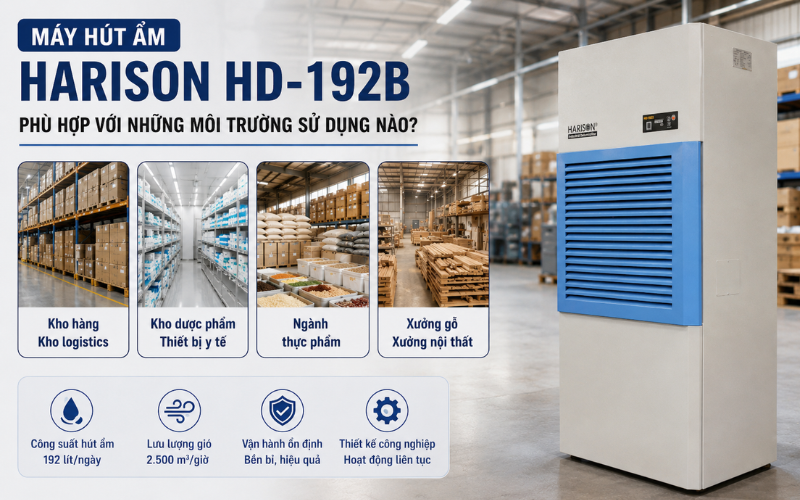 Máy hút ẩm Harison HD-192B phù hợp với những môi trường sử dụng nào