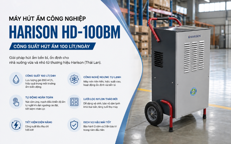 Máy hút ẩm công nghiệp HD-100BM 