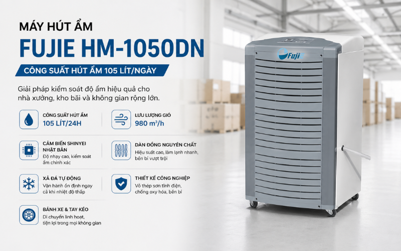 Máy hút ẩm FujiE HM-1050DN (105 Lít/Ngày)