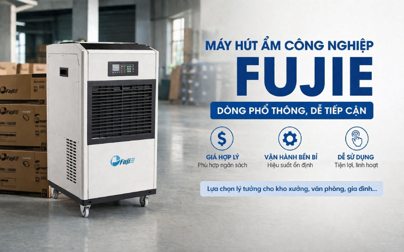 Máy hút độ ẩm công nghiệp Fujie dòng phổ thông, dễ tiếp cận