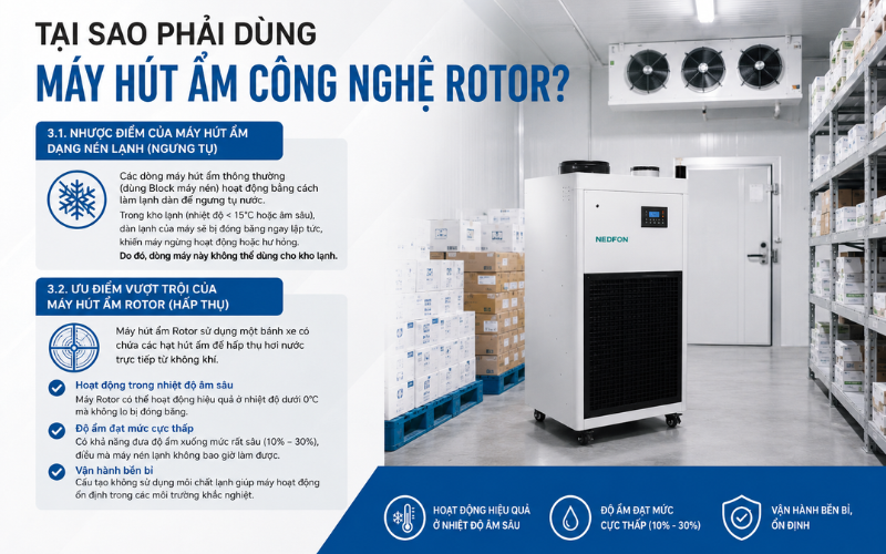 Tại sao phải dùng máy hút ẩm công nghệ Rotor?