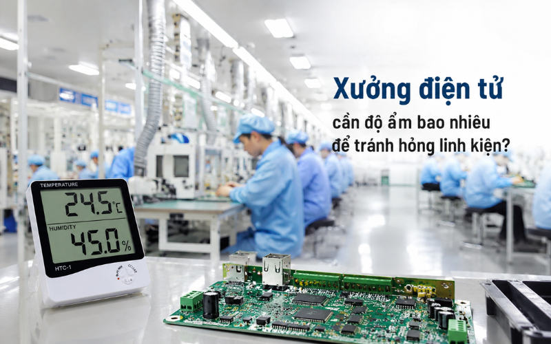 Xưởng điện tử cần độ ẩm bao nhiêu để tránh hỏng linh kiện?