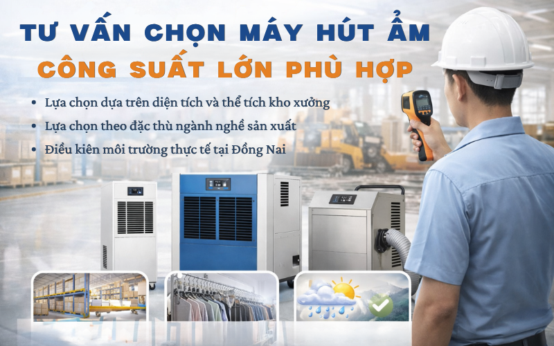 Tư vấn chọn máy hút ẩm công suất lớn phù hợp