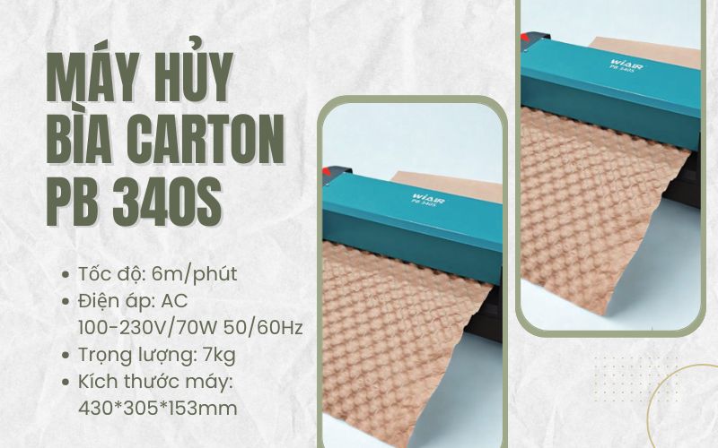 Máy hủy bìa carton PB 340S