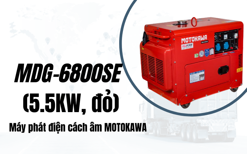 Máy phát điện cách âm MOTOKAWA MDG-6800SE (5.5KW, đỏ)