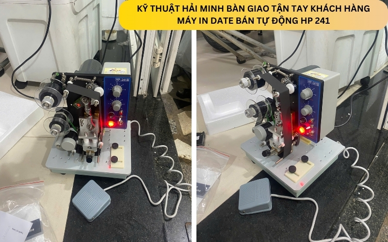 Kỹ thuật Hải Minh bàn giao Máy in date bán tự động HP 241