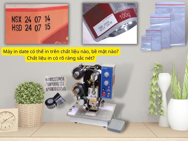 Máy in date có thể in trên chất liệu nào, bề mặt nào