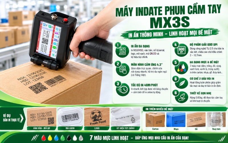 Máy indate phun cầm tay MX3S có gì nổi bật