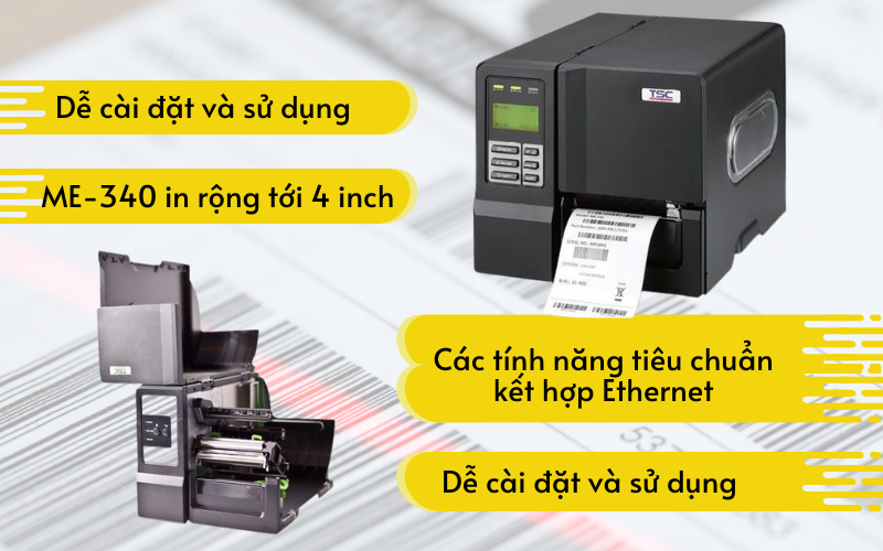 Các đặc điểm máy in mã vạch TSC ME340