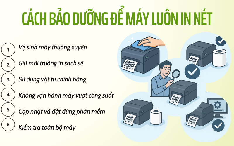 Cách bảo dưỡng để máy luôn in nét